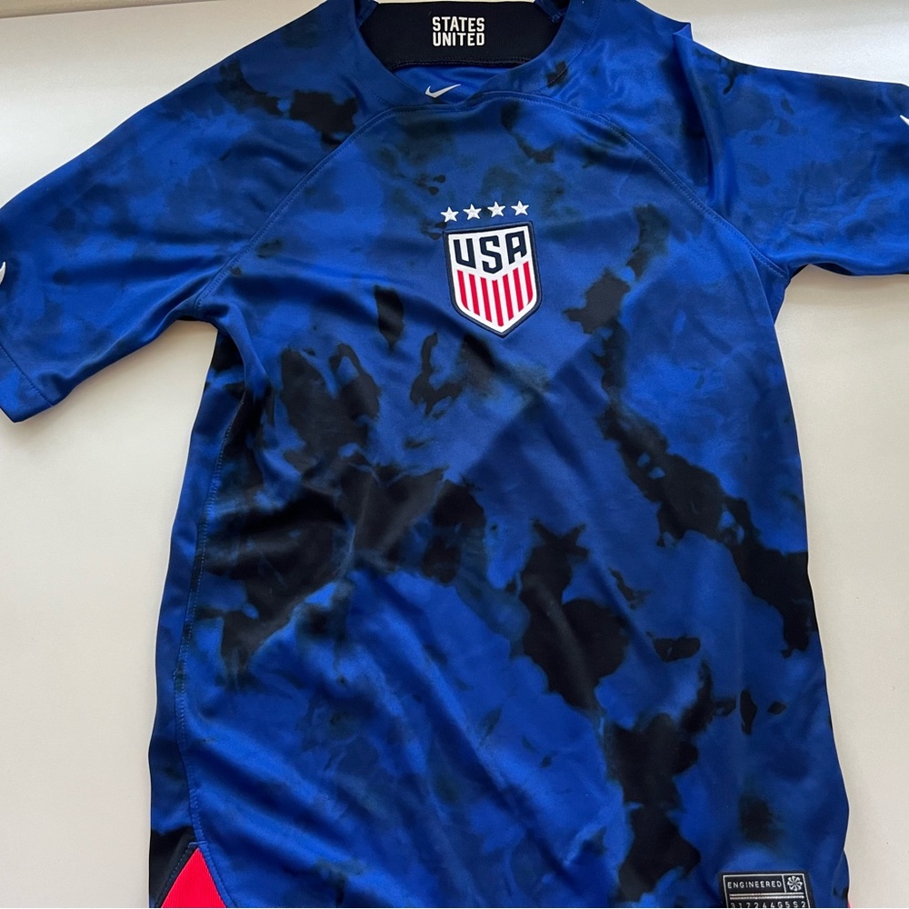USA Soccer Jersey Blue and Black. Nike boys size small